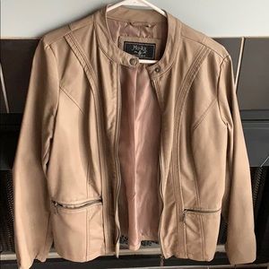Mo-ka Taupe Faux Leather Jacket!  Worn ONCE!